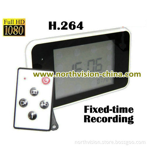 Motion Detection H. 264 1080P HD Clock Camera DVR